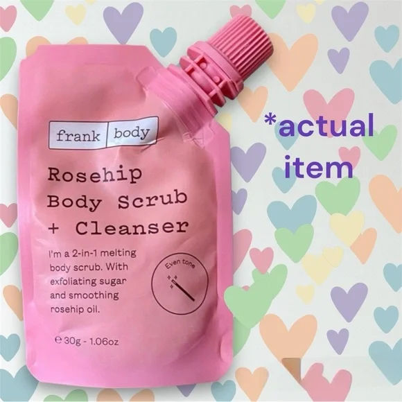 ♥️ NEW Frank Body Rosehip Body Scrub + Cleanser ♥️ - Picture 2 of 4